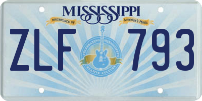 MS license plate ZLF793