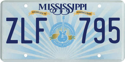 MS license plate ZLF795