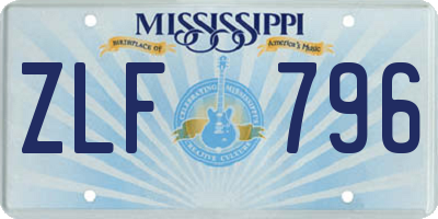 MS license plate ZLF796