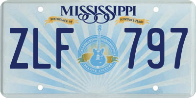 MS license plate ZLF797