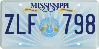 MS license plate ZLF798