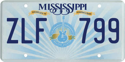 MS license plate ZLF799