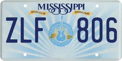 MS license plate ZLF806