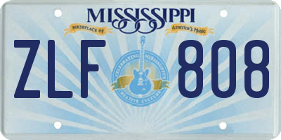 MS license plate ZLF808