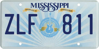 MS license plate ZLF811