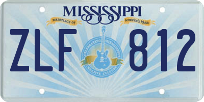 MS license plate ZLF812
