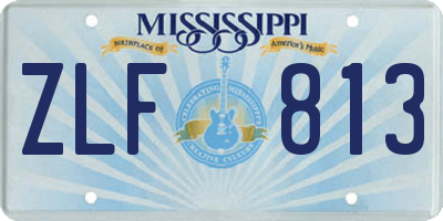 MS license plate ZLF813