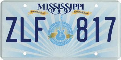 MS license plate ZLF817