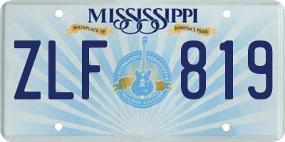 MS license plate ZLF819