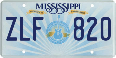 MS license plate ZLF820