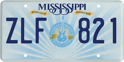 MS license plate ZLF821