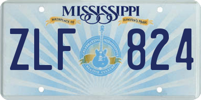 MS license plate ZLF824