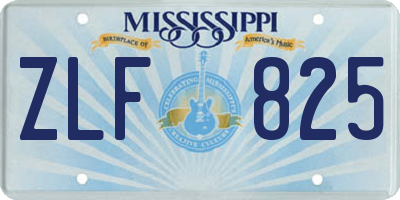 MS license plate ZLF825