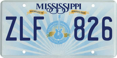 MS license plate ZLF826