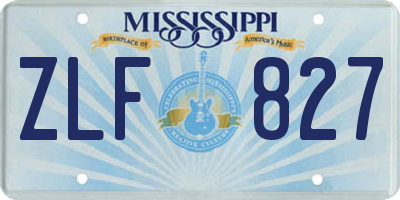 MS license plate ZLF827