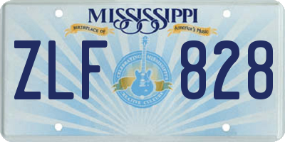 MS license plate ZLF828