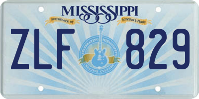 MS license plate ZLF829