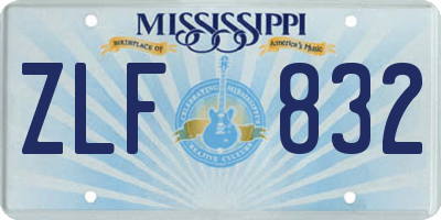 MS license plate ZLF832