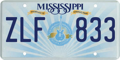 MS license plate ZLF833