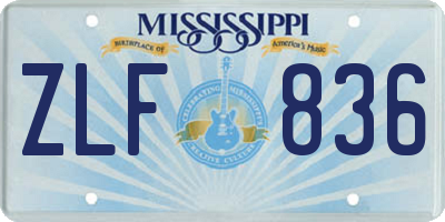 MS license plate ZLF836