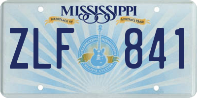 MS license plate ZLF841