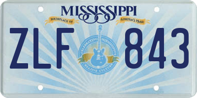 MS license plate ZLF843