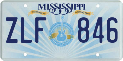 MS license plate ZLF846