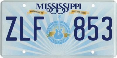 MS license plate ZLF853