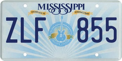 MS license plate ZLF855