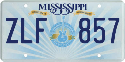 MS license plate ZLF857