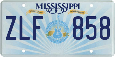 MS license plate ZLF858