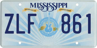MS license plate ZLF861
