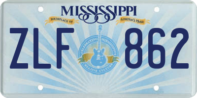 MS license plate ZLF862