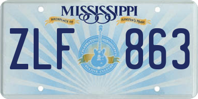MS license plate ZLF863