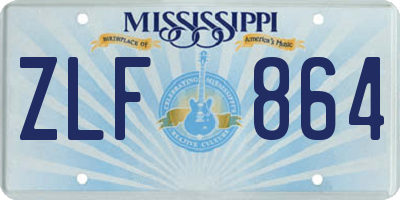 MS license plate ZLF864