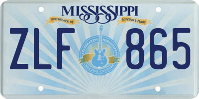 MS license plate ZLF865