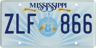 MS license plate ZLF866