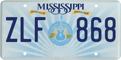 MS license plate ZLF868