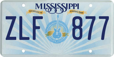 MS license plate ZLF877