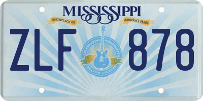 MS license plate ZLF878