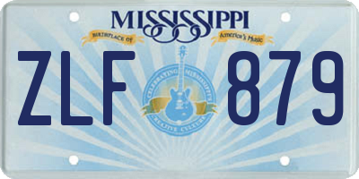MS license plate ZLF879