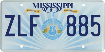 MS license plate ZLF885