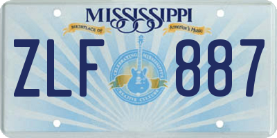 MS license plate ZLF887