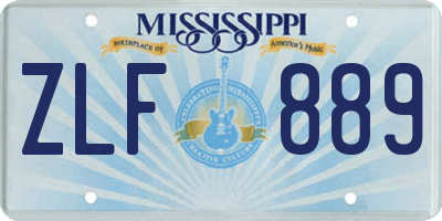 MS license plate ZLF889