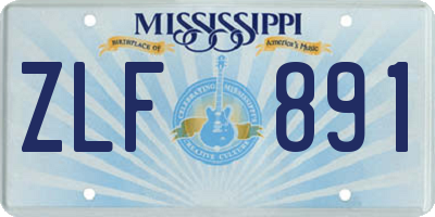 MS license plate ZLF891
