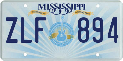 MS license plate ZLF894
