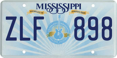 MS license plate ZLF898
