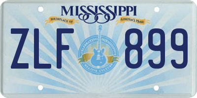 MS license plate ZLF899