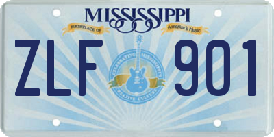 MS license plate ZLF901