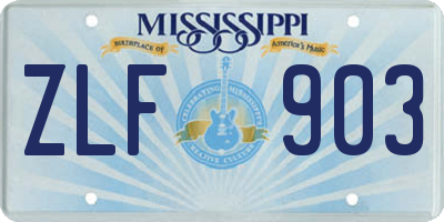 MS license plate ZLF903
